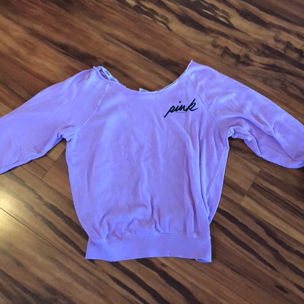 Victoria Secret off the shoulder purple sweatshirt